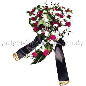 Traumhaft schönes Blumenherz mit Ranke und Schleifen Ø 60cm