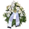Großer Trauerkranz mit weißem Blumengesteck | Orchideen